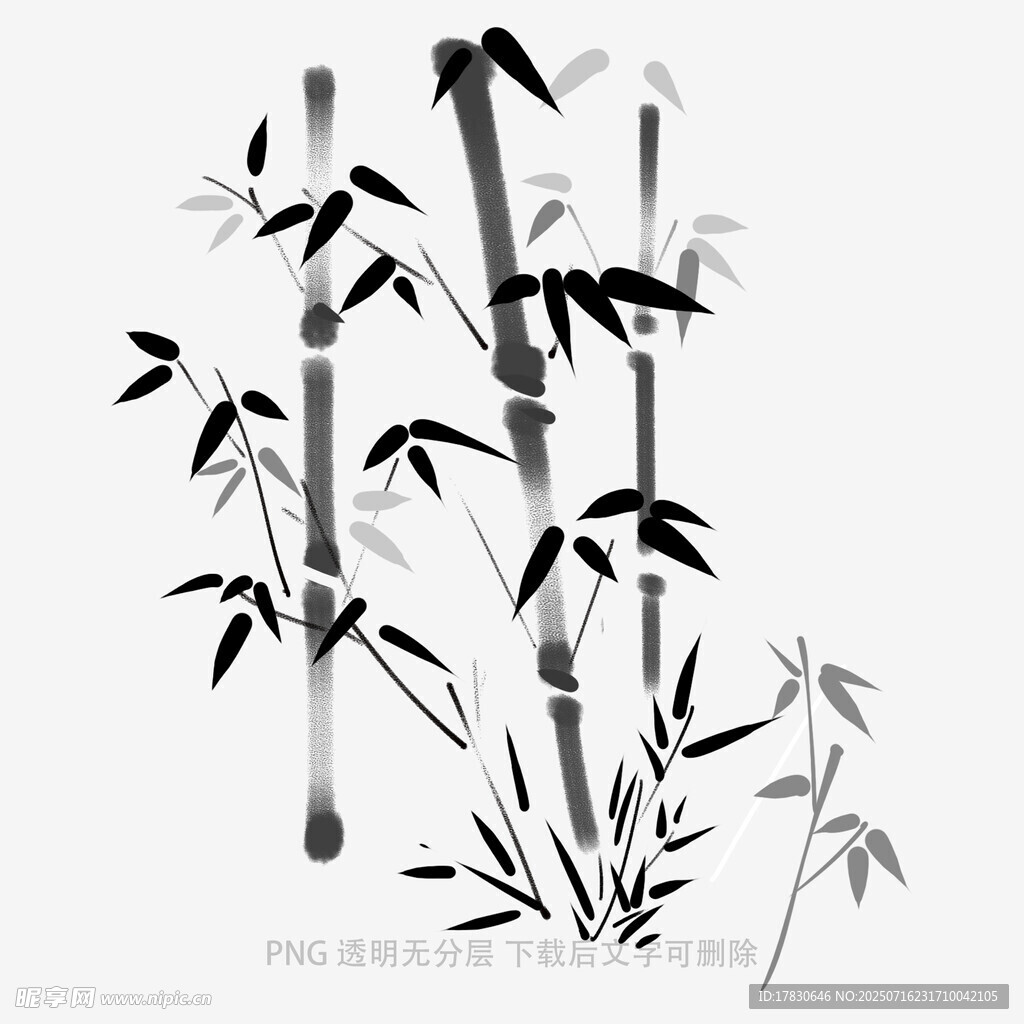 水墨风竹子插画
