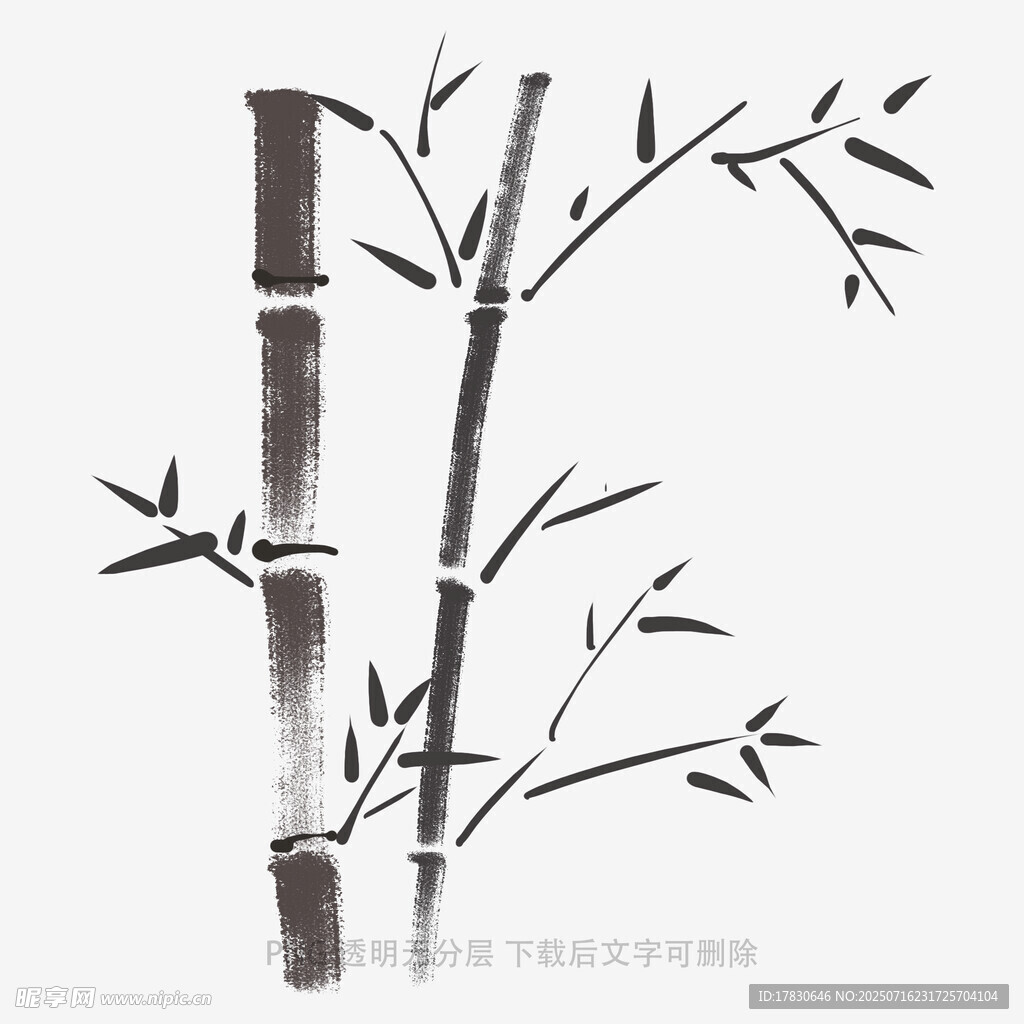 水墨风竹子插画