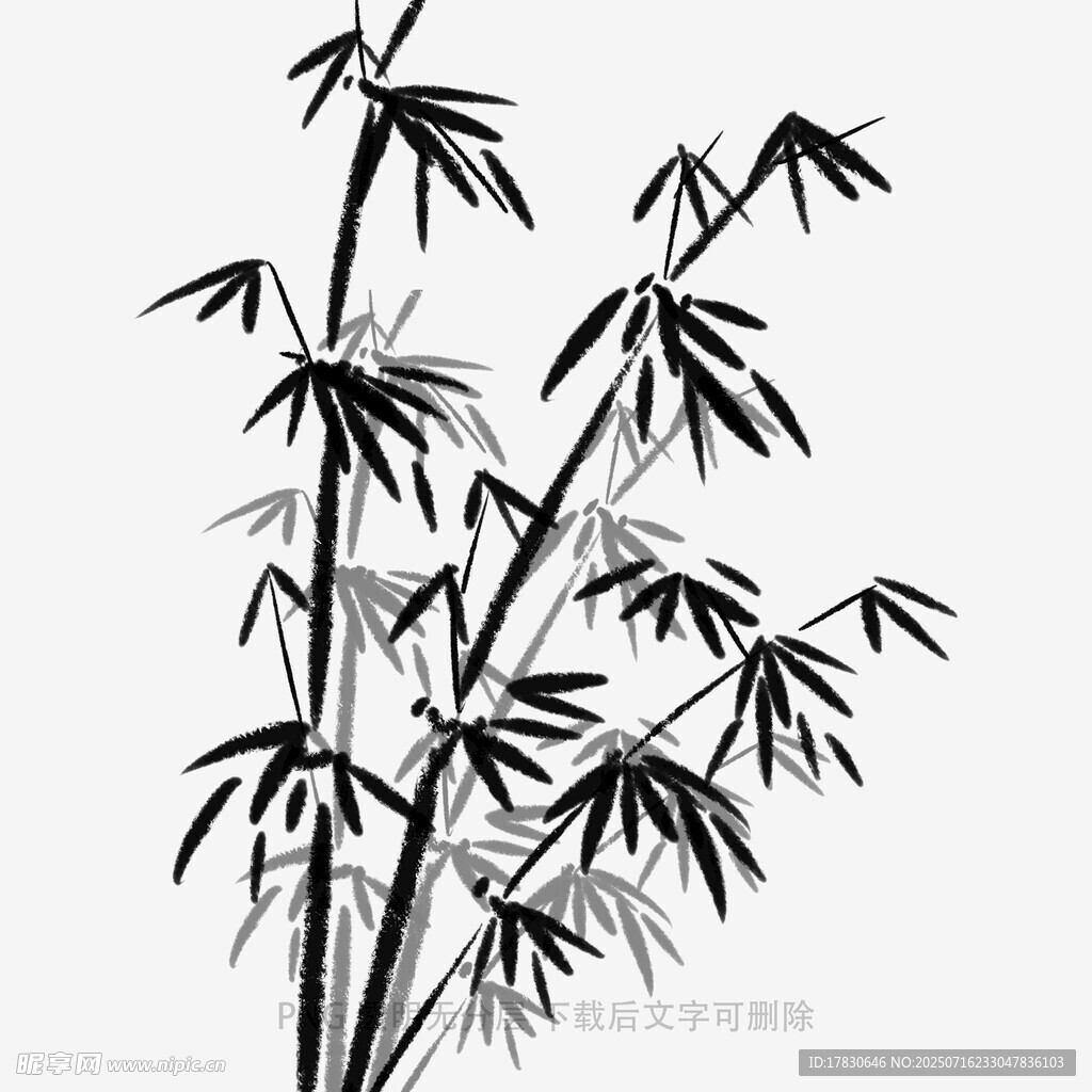 水墨风竹子图案