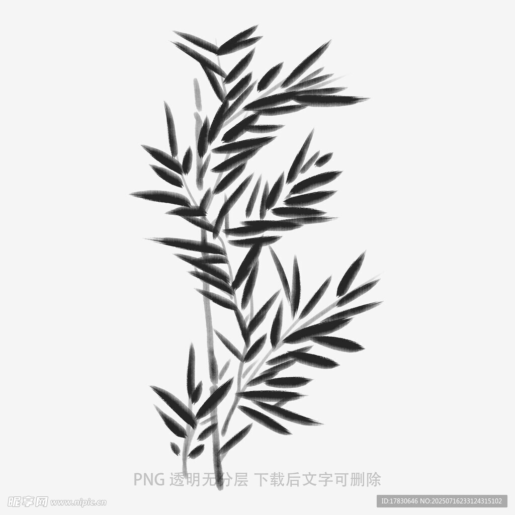 简约竹叶图案