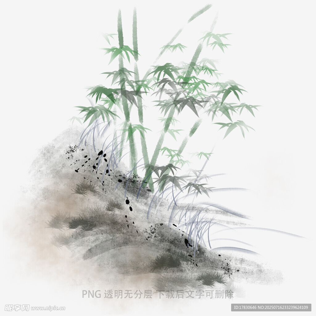 水墨风竹子写意画