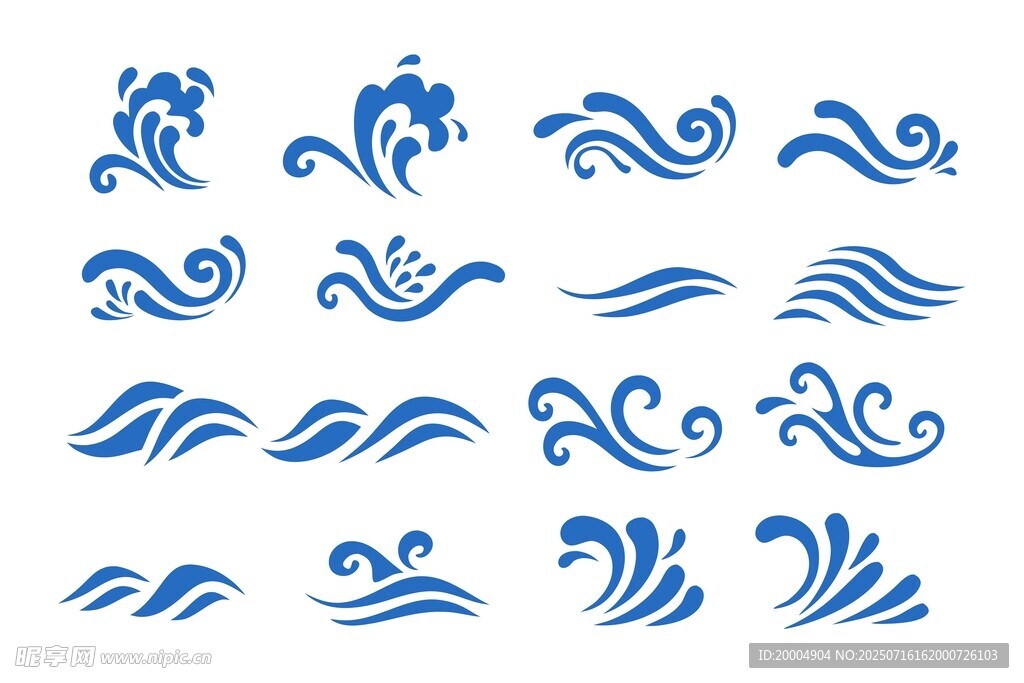 蓝色海浪图案