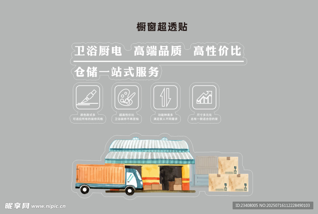 物流运输与仓储服务场景玻璃贴