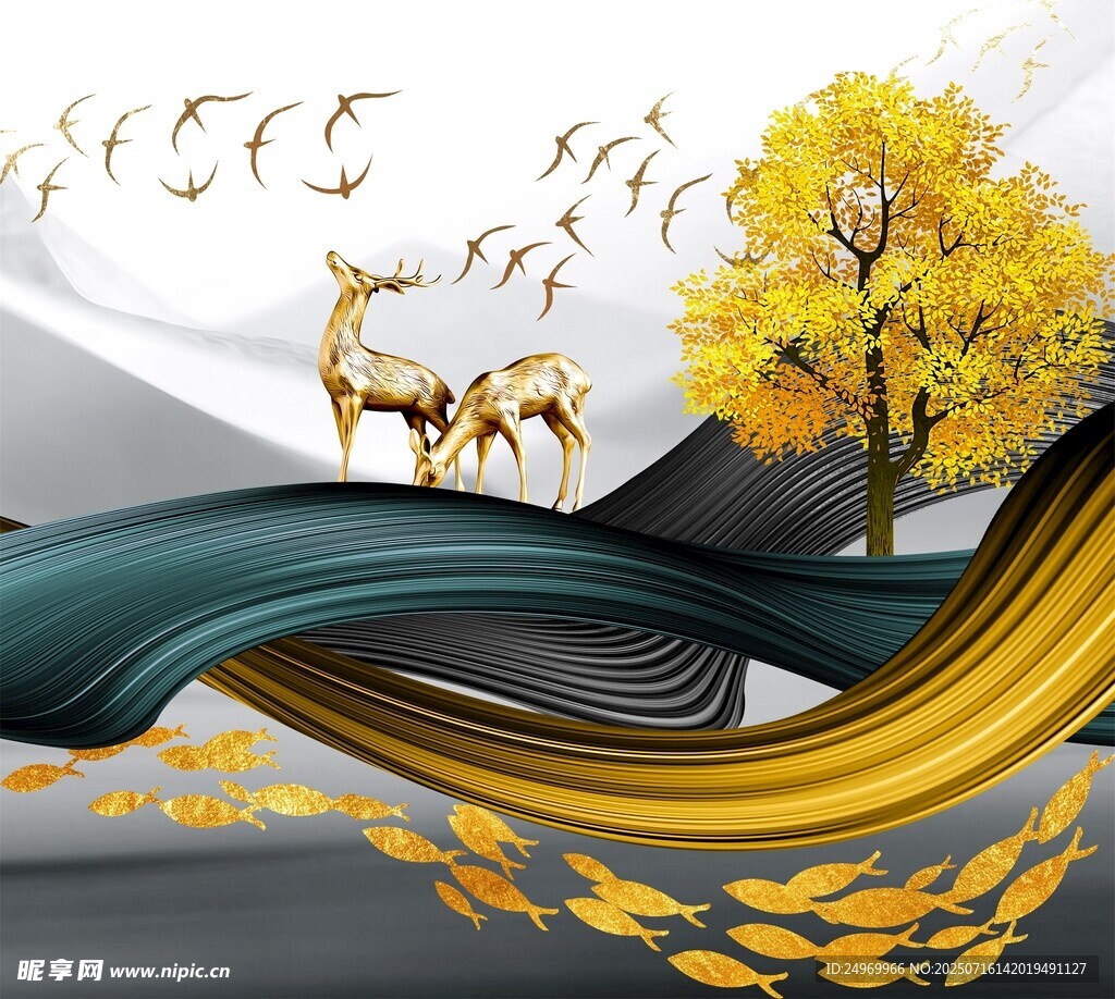 晶瓷画山水