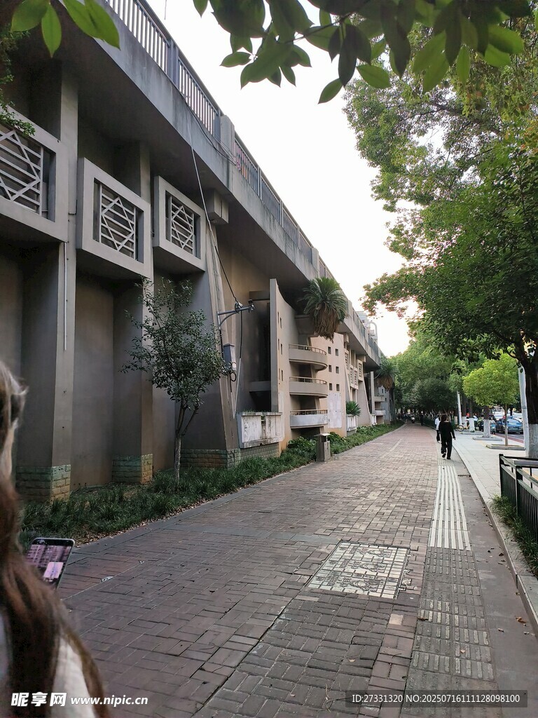 城市中宁静的街道建筑景观
