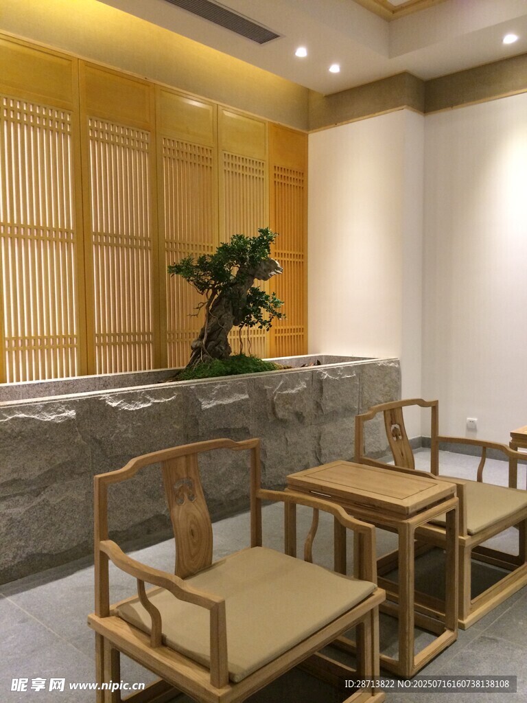 中式雅致茶室桌椅装饰