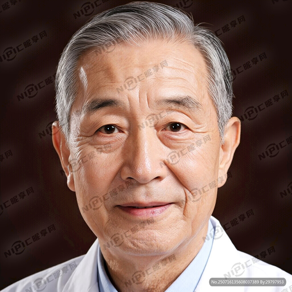 一个全身老中医 背景纯色 高清