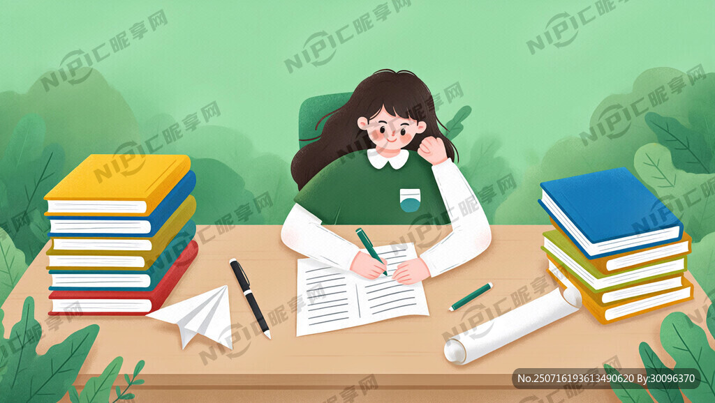 学习氛围插画 学习场景插画风格