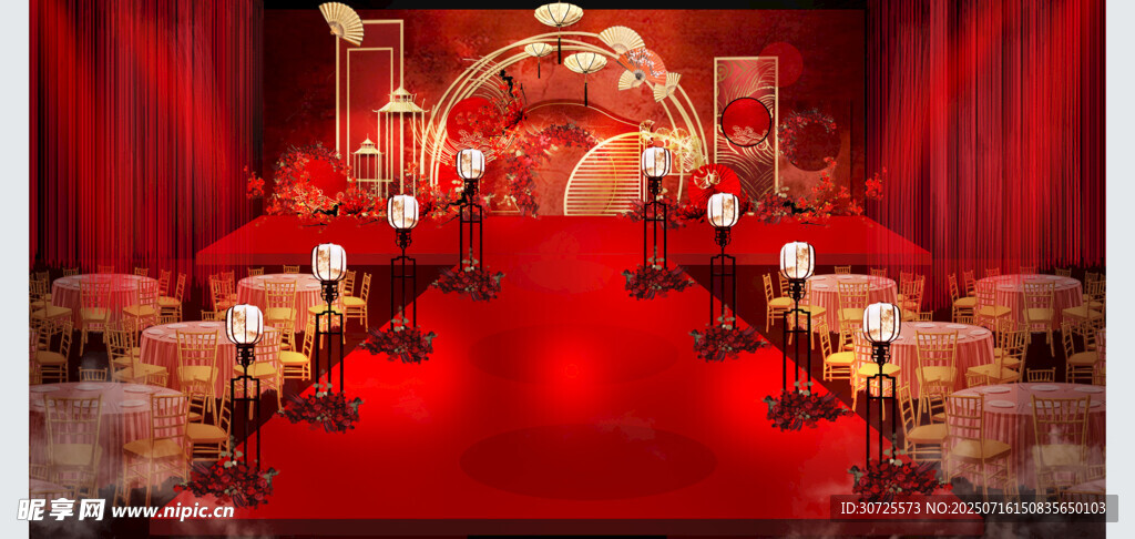 红色浪漫婚礼现场布置
