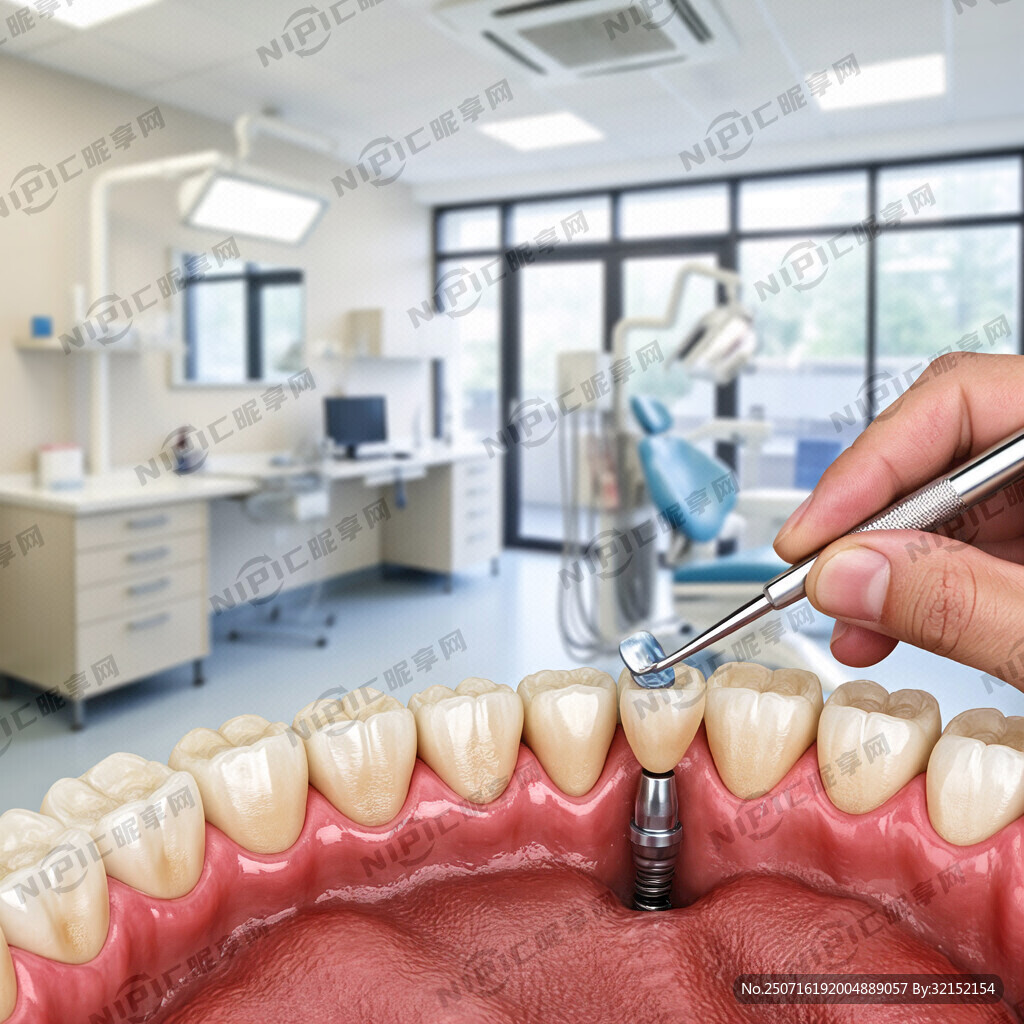 生成龋齿蛀牙治疗流程的医学示意