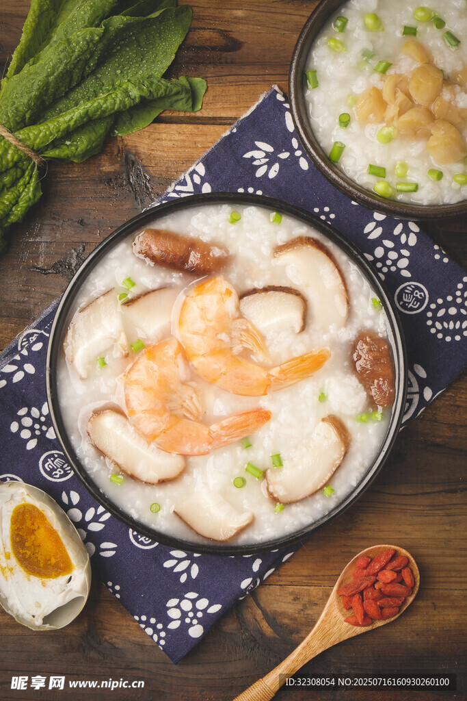 海鲜粥美食特写