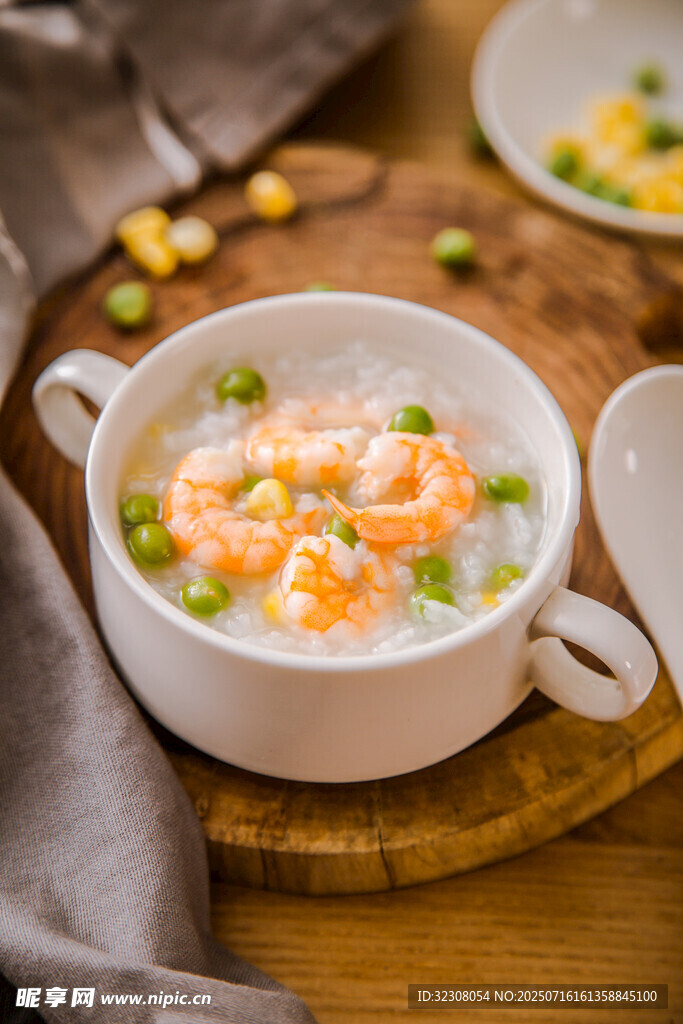 虾仁青豆粥 