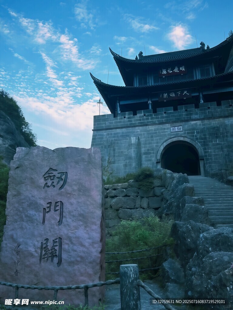  剑门关 古建筑风景