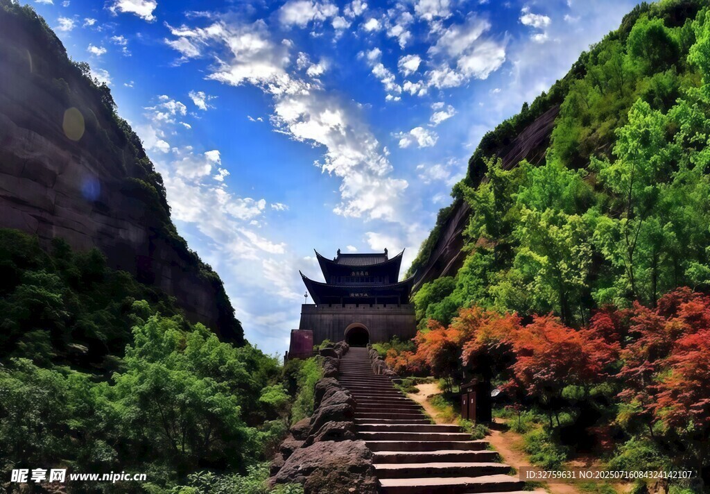 山间古建美景 剑门关 