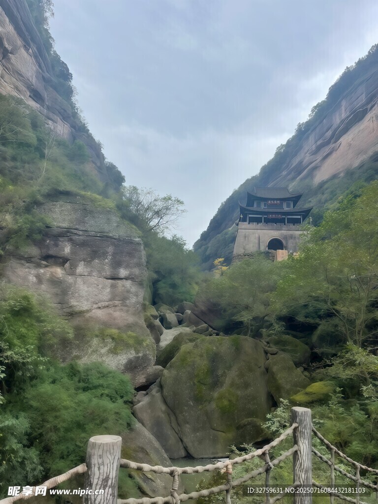 山间峡谷美景 剑门关 