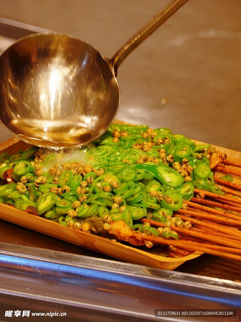 美味青椒烤串诱人呈现