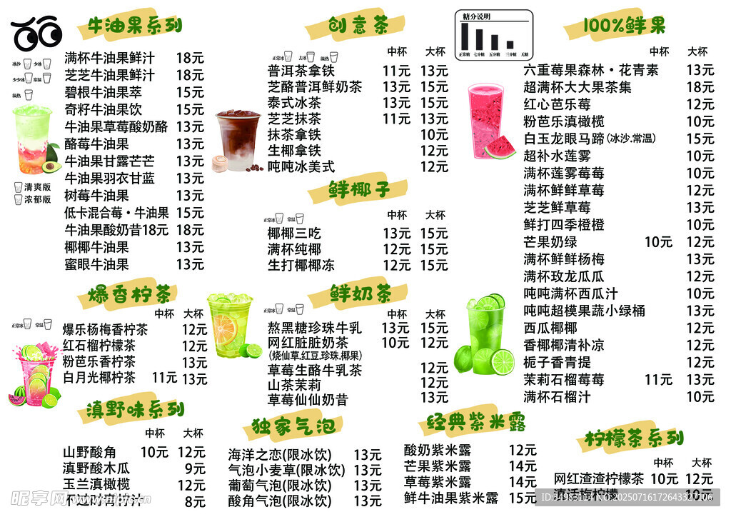 价格表 