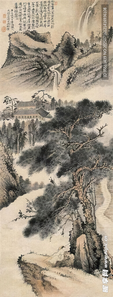 水墨山水图景