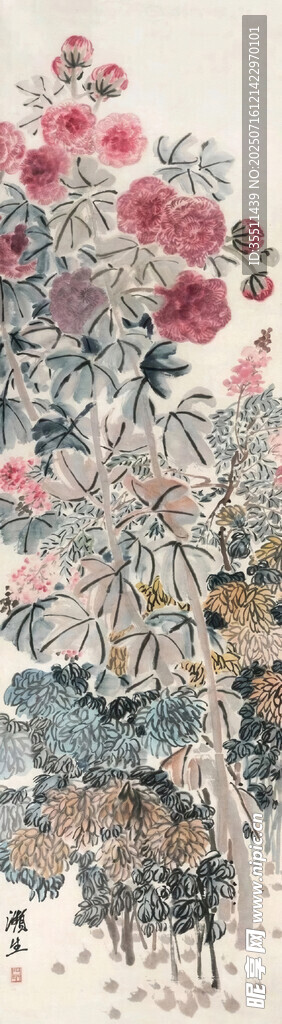 中式水墨花卉装饰画