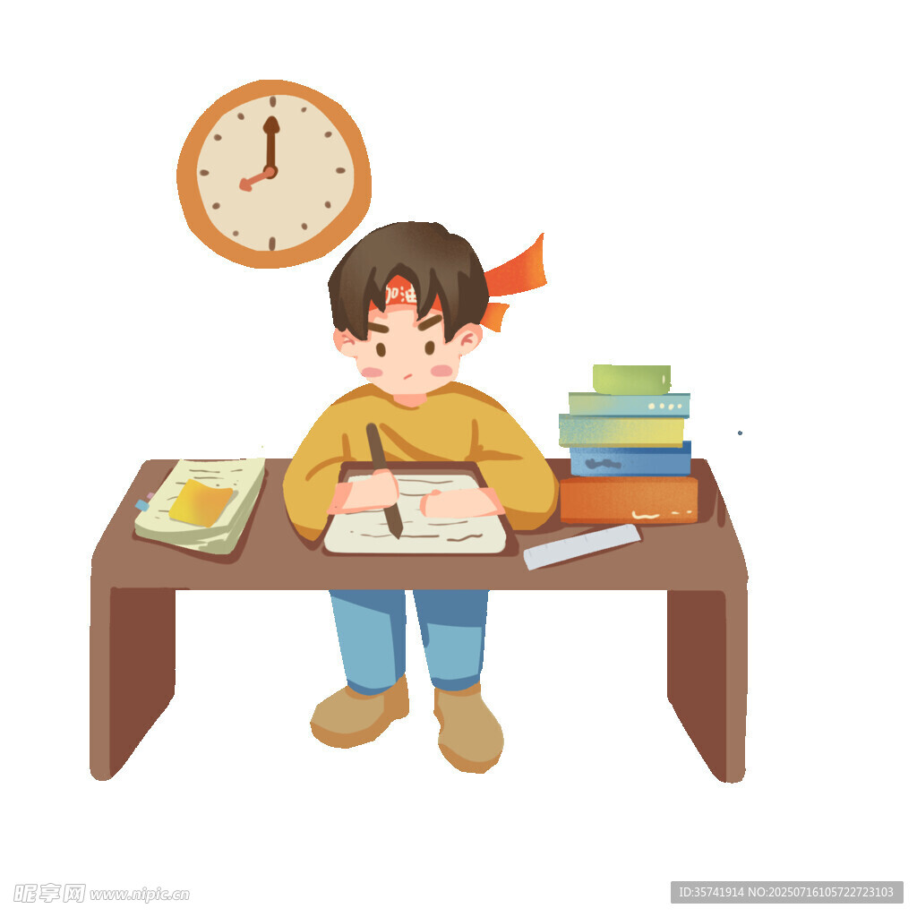 卡通学生考试
