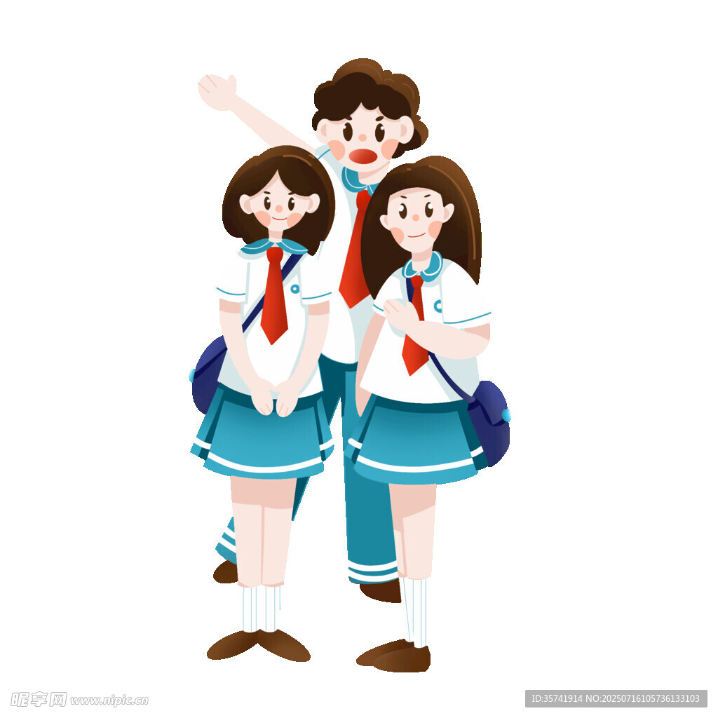 卡通学生高考