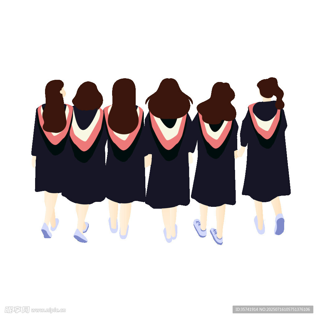 卡通毕业女生 