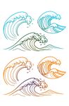 手绘海浪图案