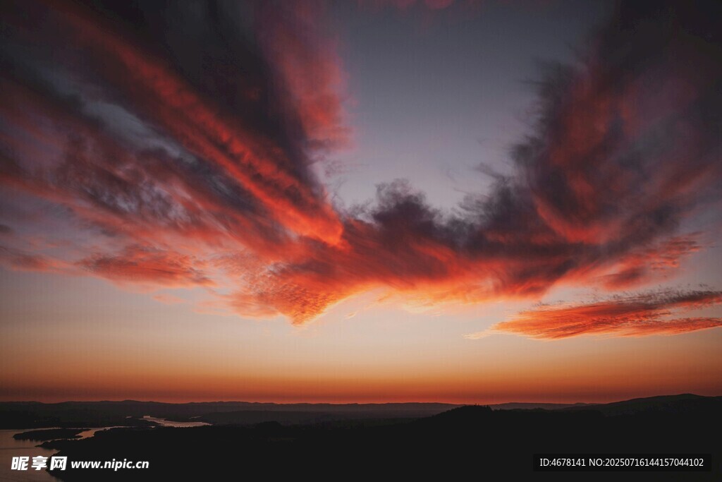 壮丽晚霞天空美景