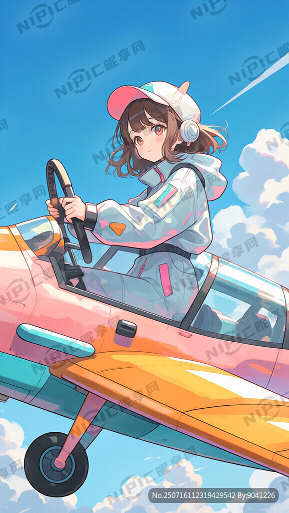 航空运动中的女性开飞机 科幻