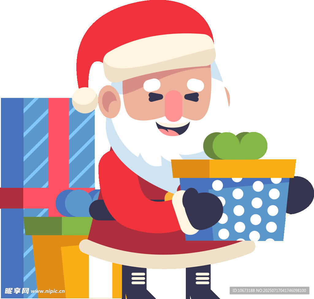 圣诞老人手持礼物