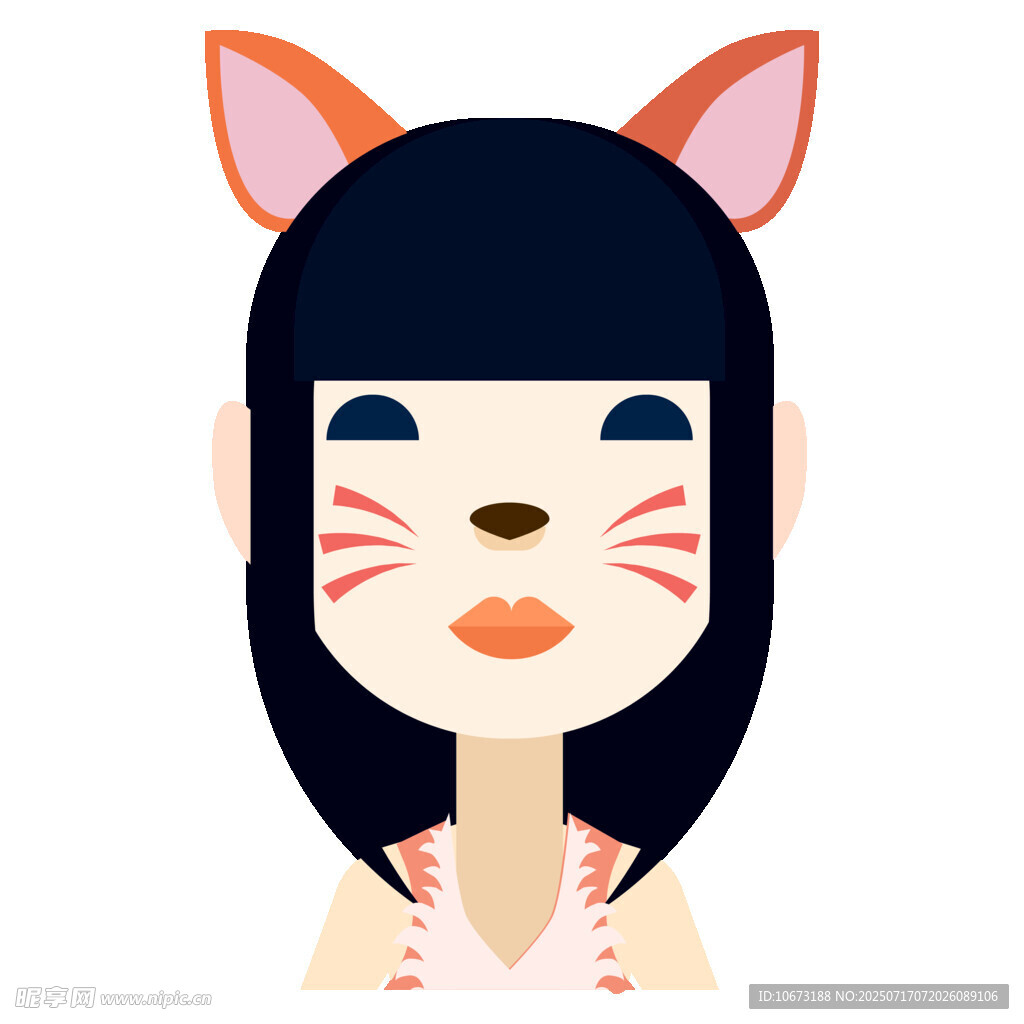 可爱猫耳女孩头像