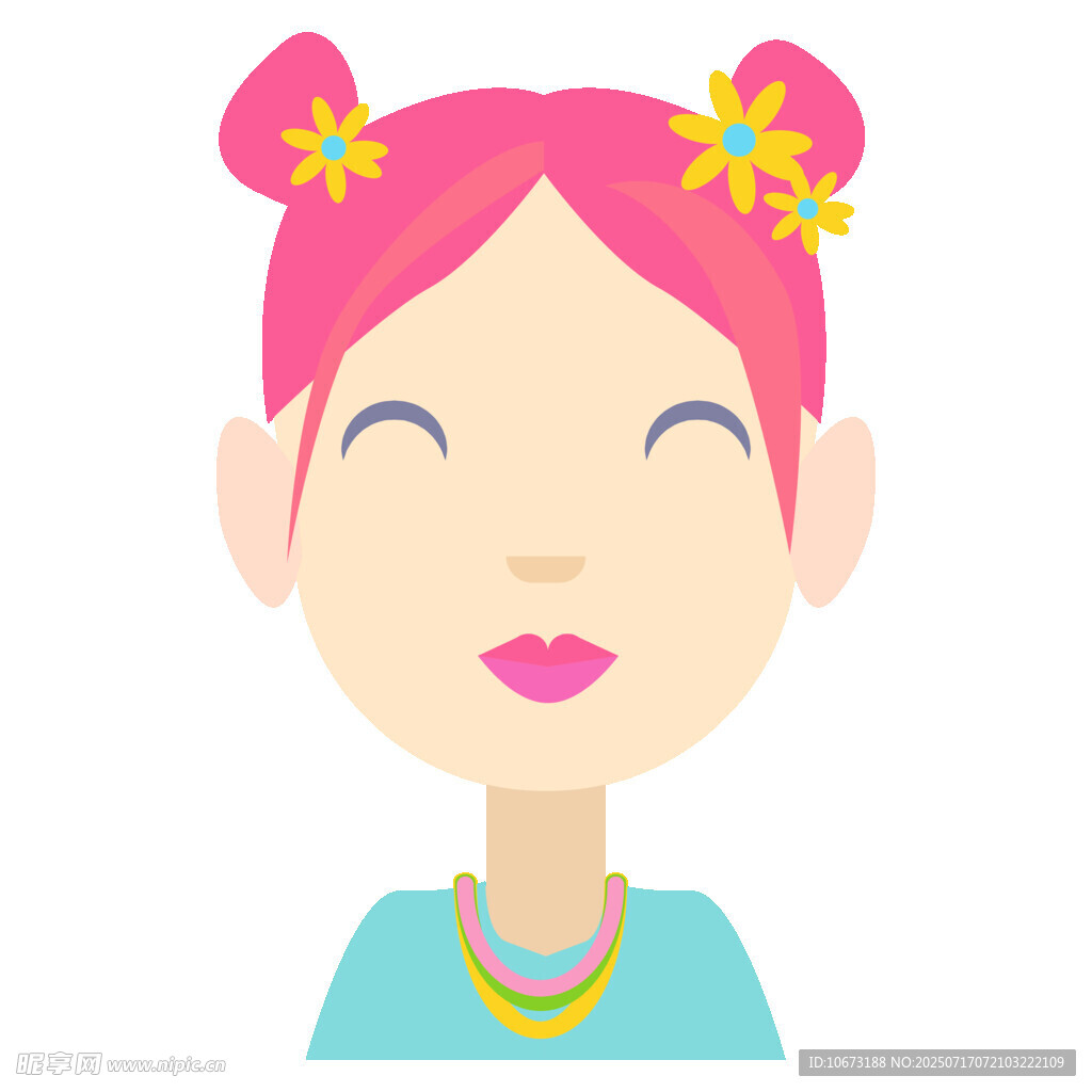 扎双马尾的快乐女孩