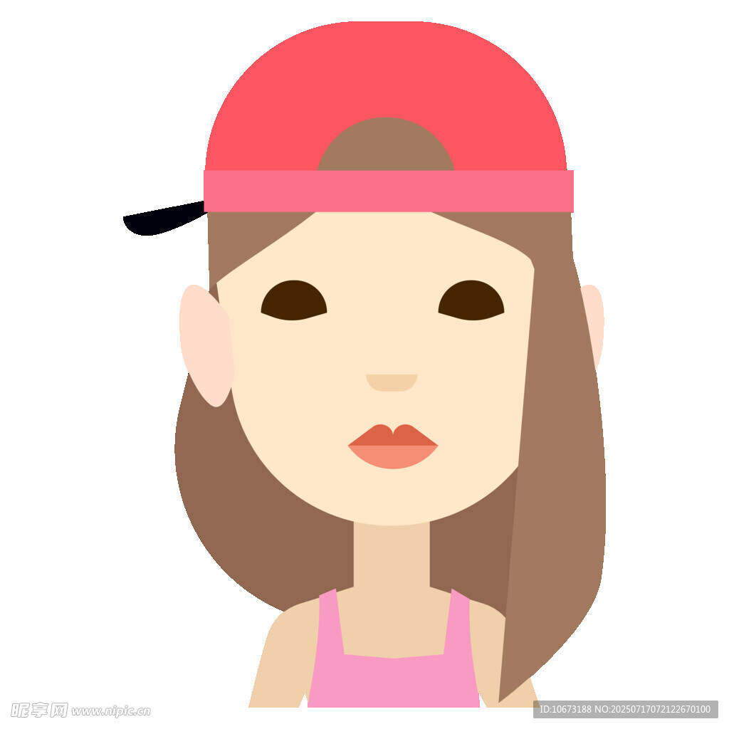 戴红帽的卡通女孩形象