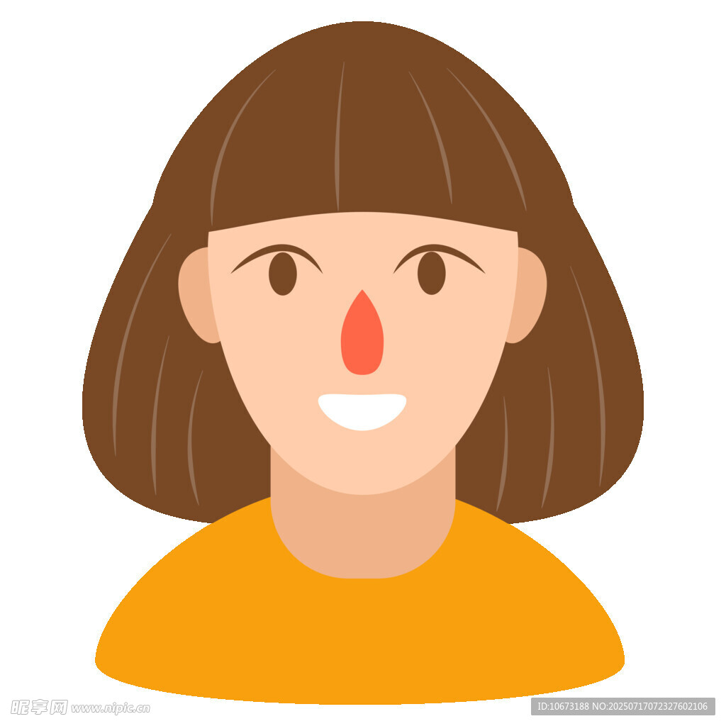 微笑短发女孩头像