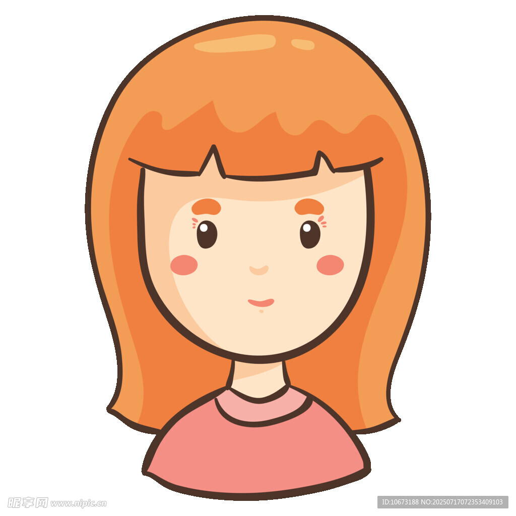 红发女孩卡通头像