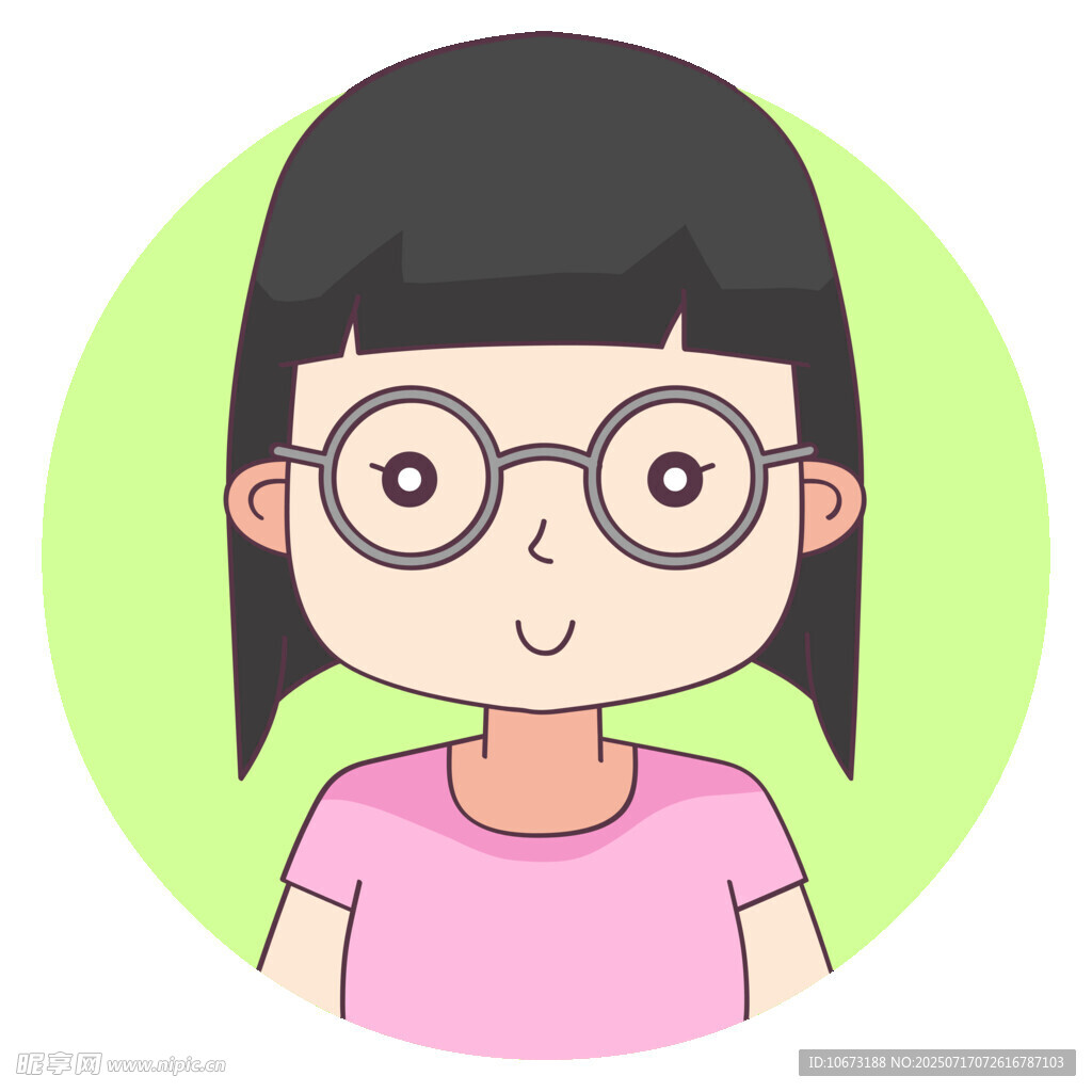 戴眼镜的可爱女孩头像