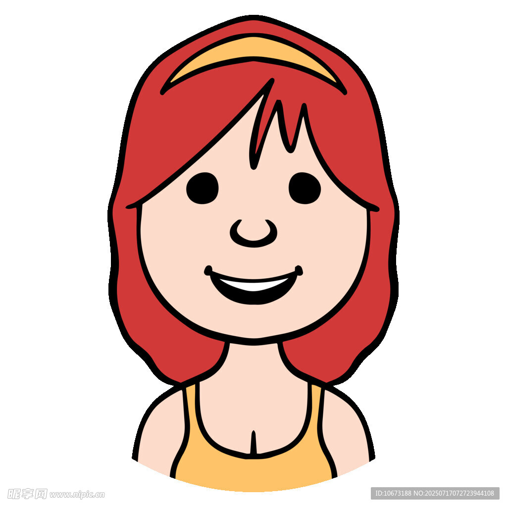 红发微笑女孩头像