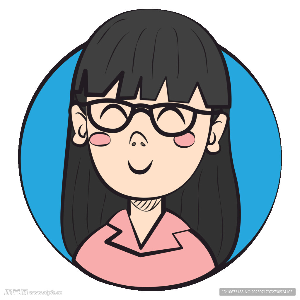 戴眼镜的可爱女孩头像