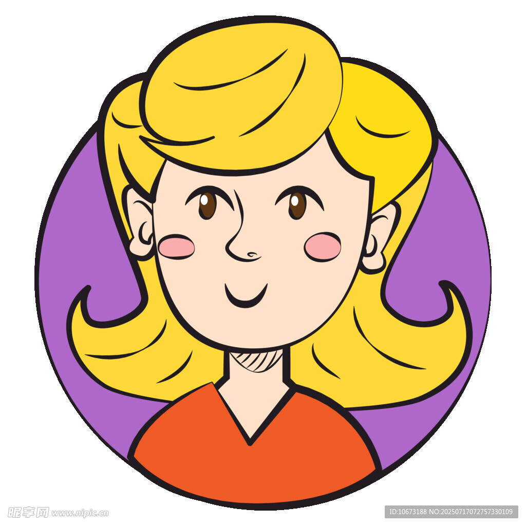金发微笑女孩头像