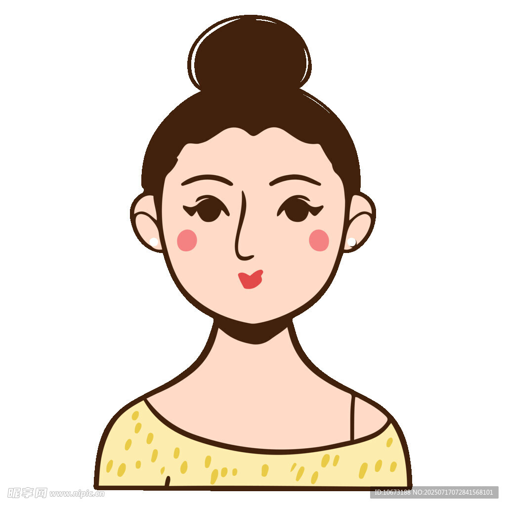 扎发髻的可爱女士