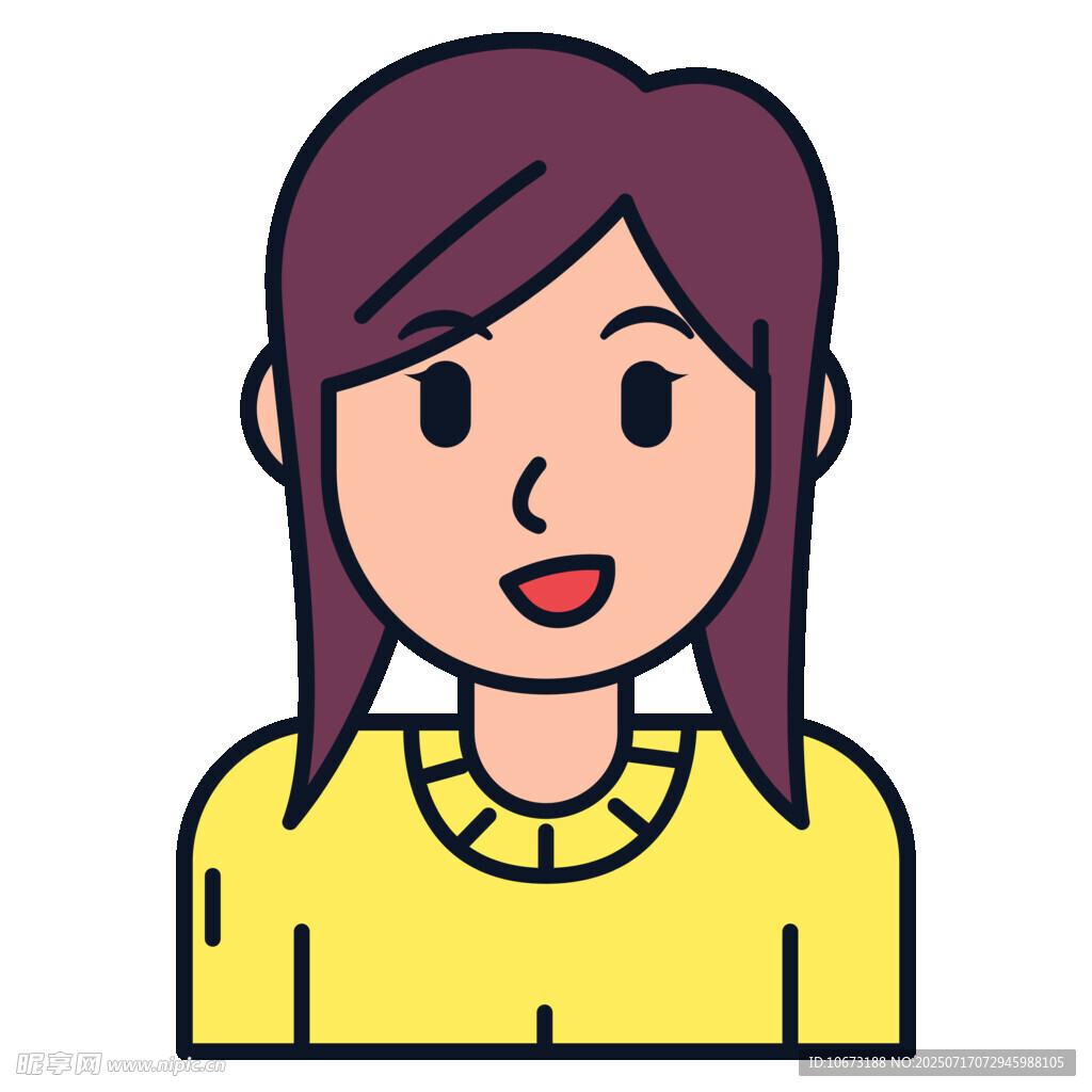 穿黄衣的微笑女性头像