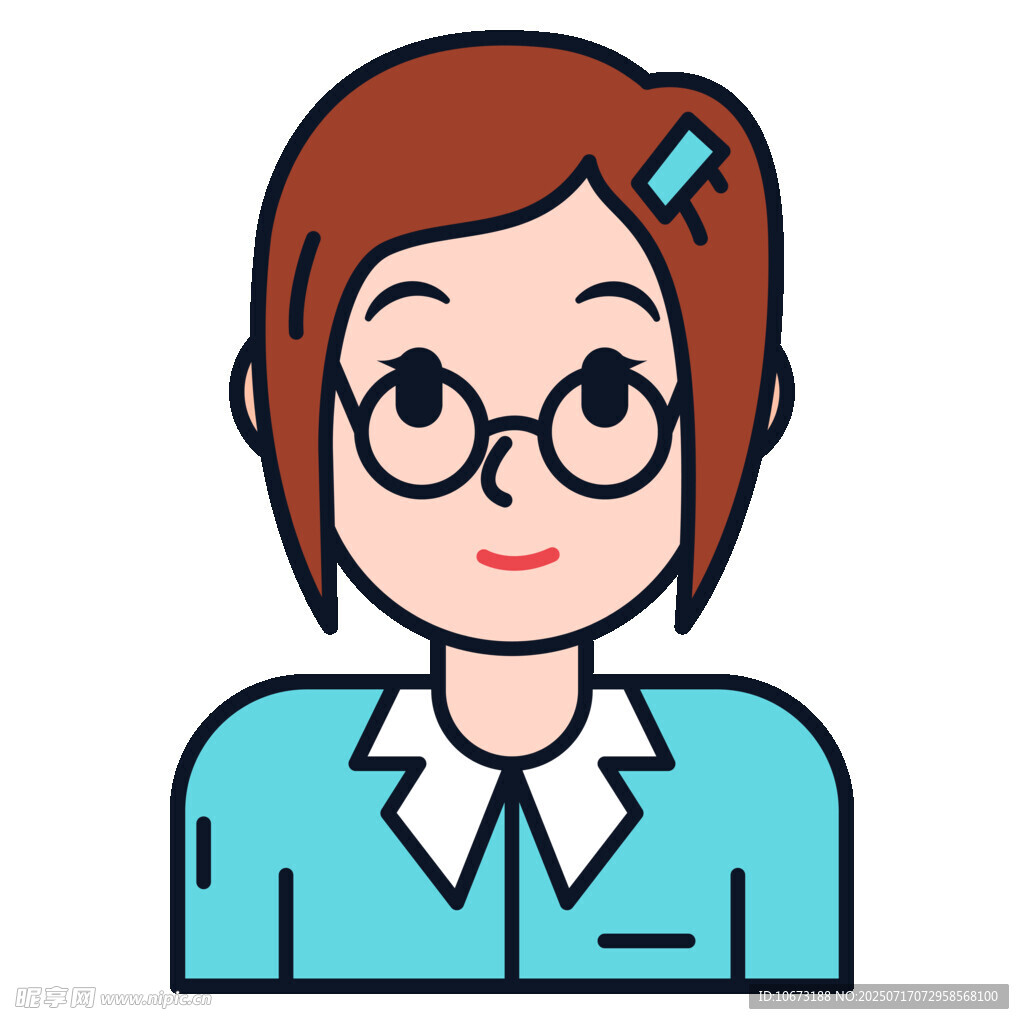 戴眼镜的职场女性形象