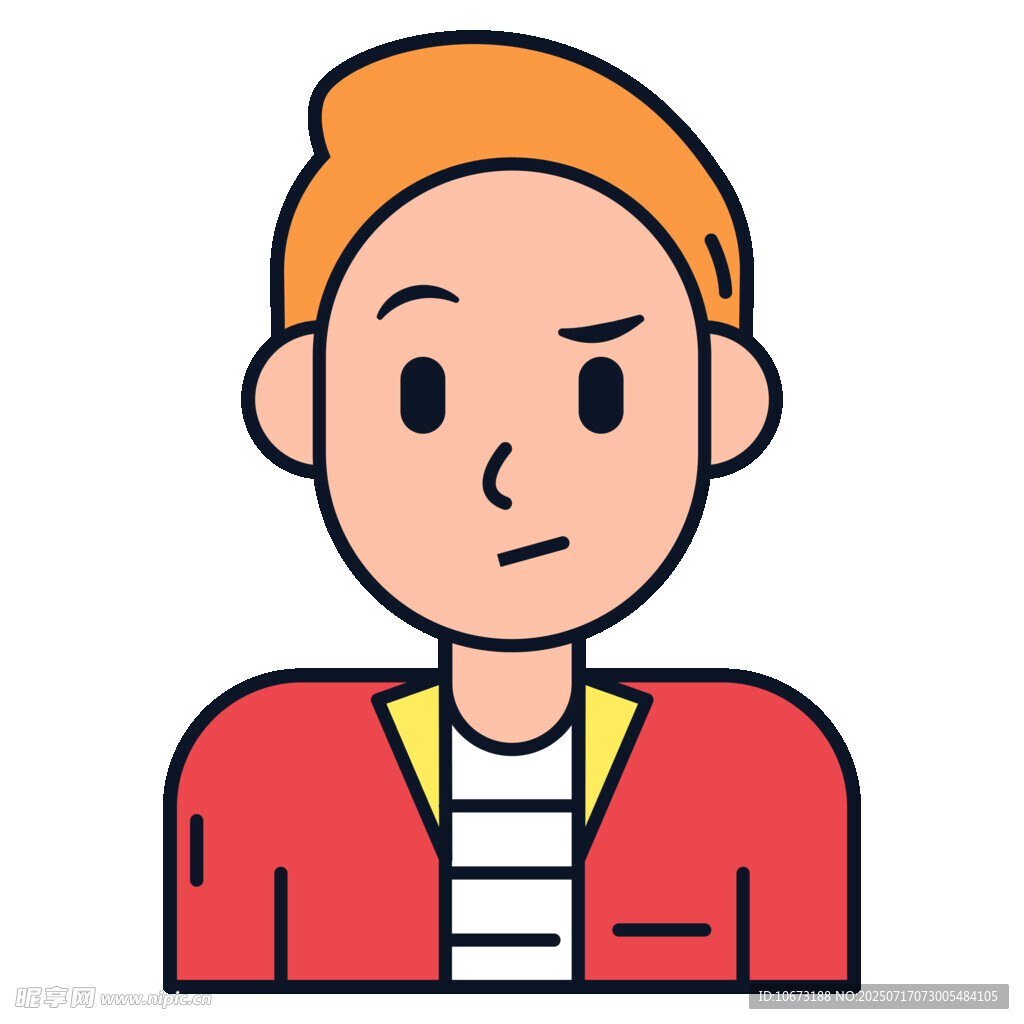 穿红衣的卡通男性头像