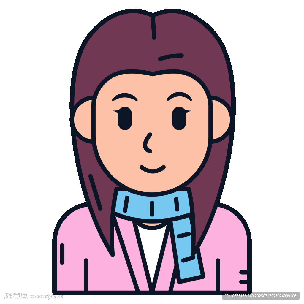 戴围巾的微笑女士