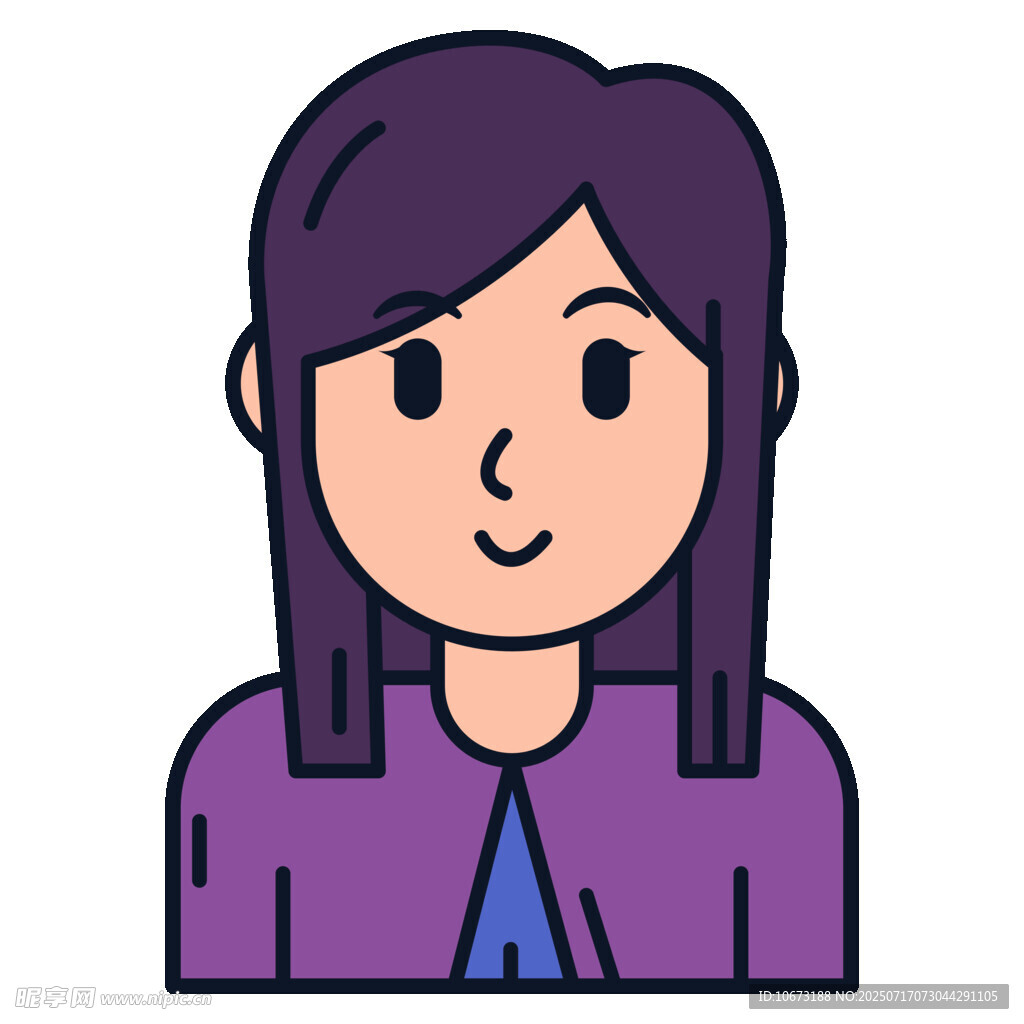 紫色上衣女性头像