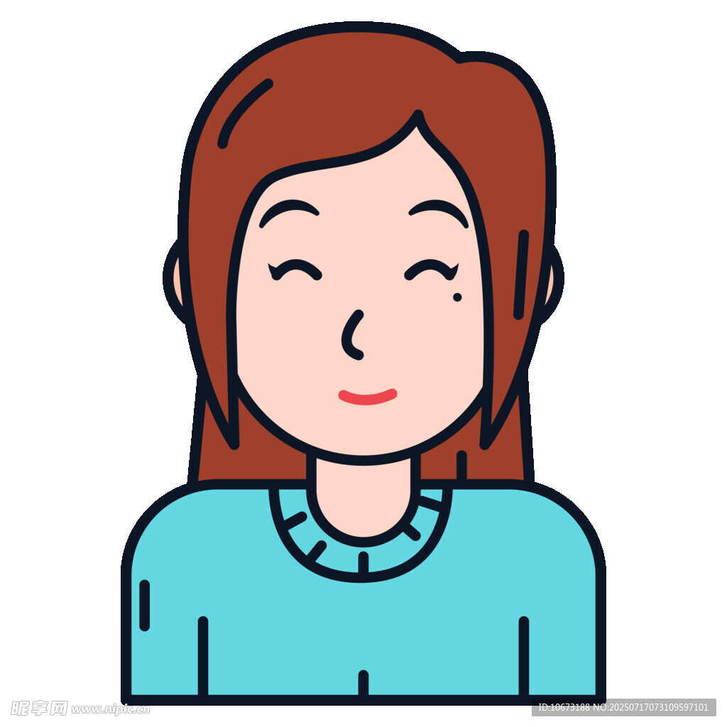微笑蓝衣女士头像