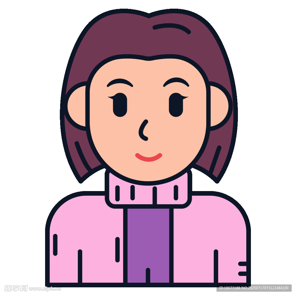穿粉色高领衣的女士头像