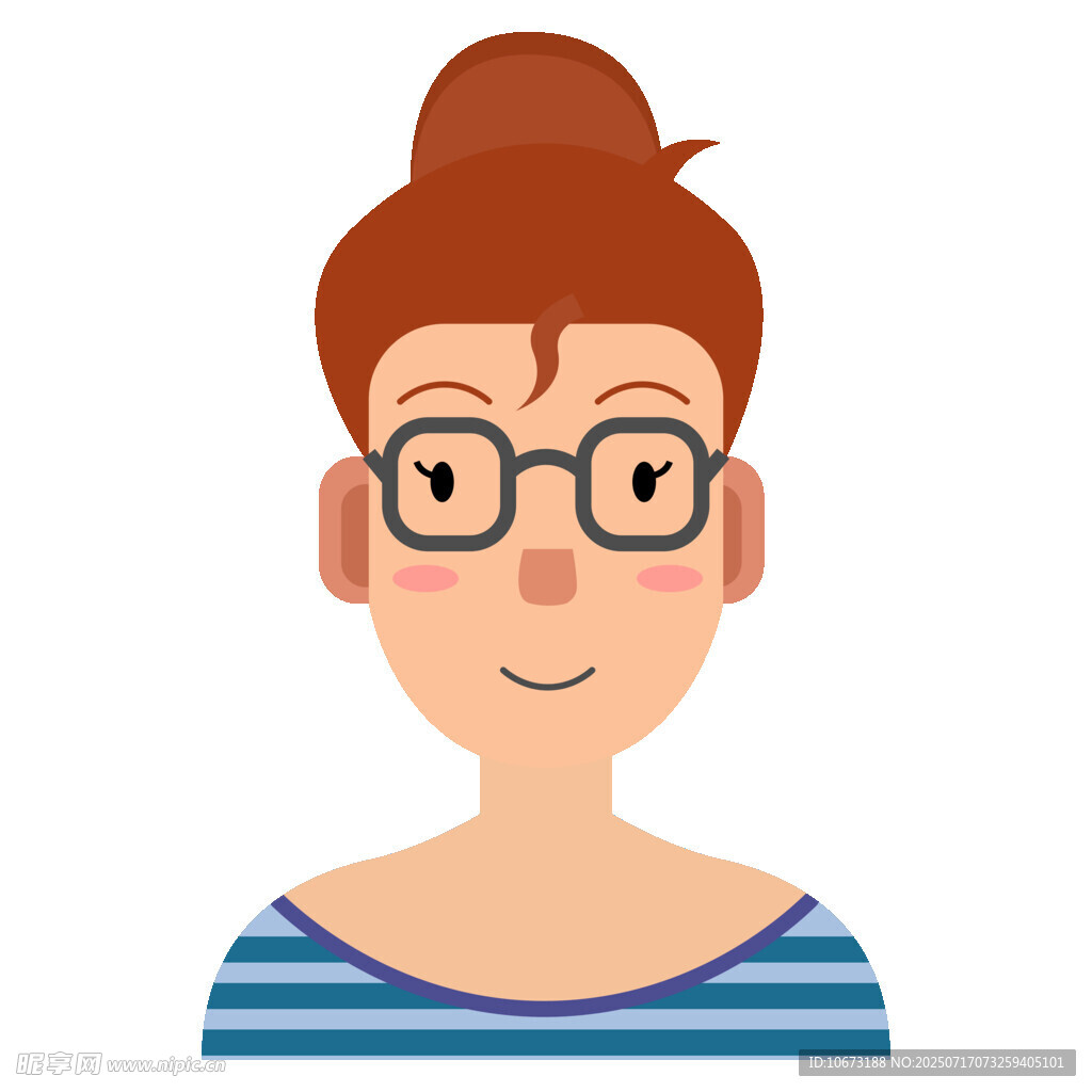 戴眼镜的条纹上衣女士
