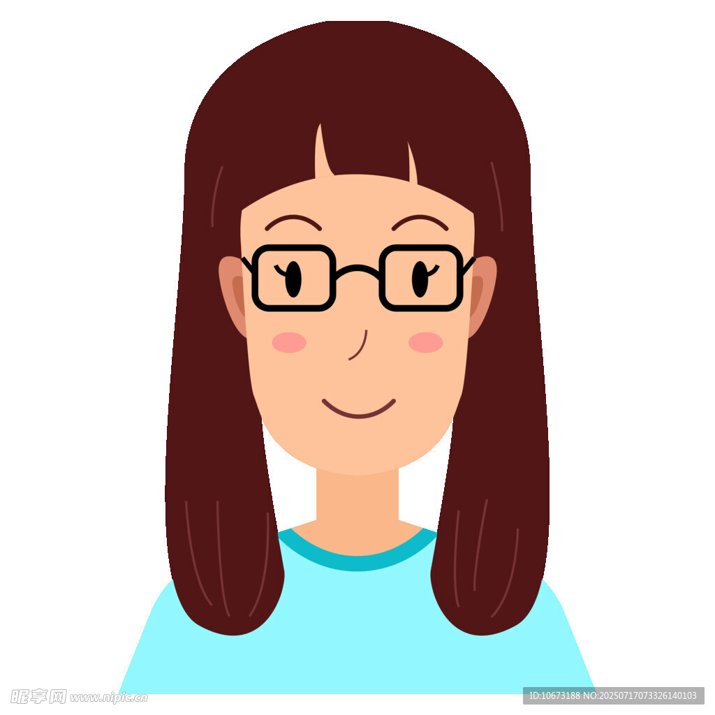 戴眼镜的微笑女性头像