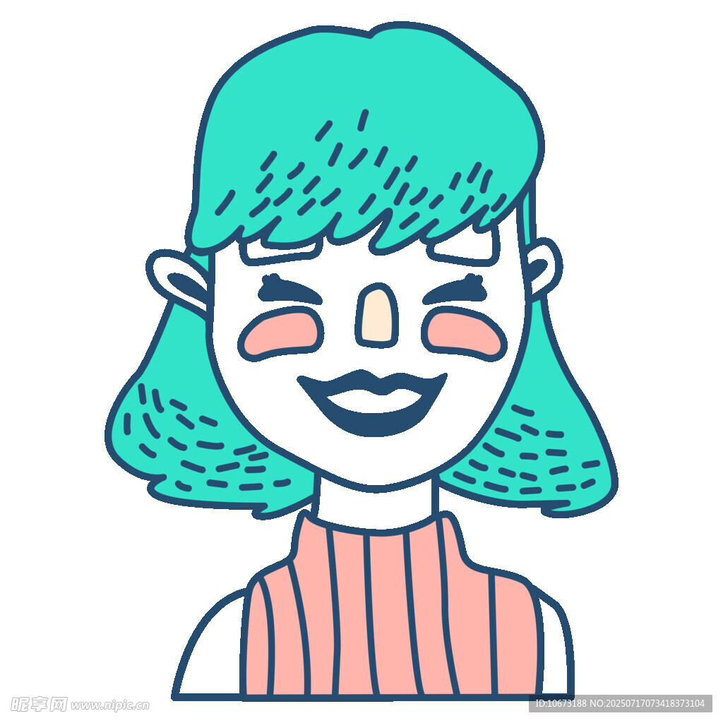 微笑的绿发女孩